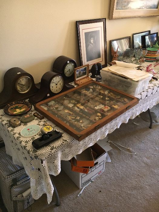 jewelry, clocks, antique pens, copper