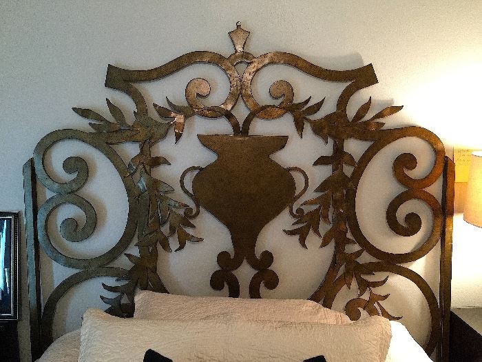 Custom Designer Iron Queen Size Headboard by Artifacts International..