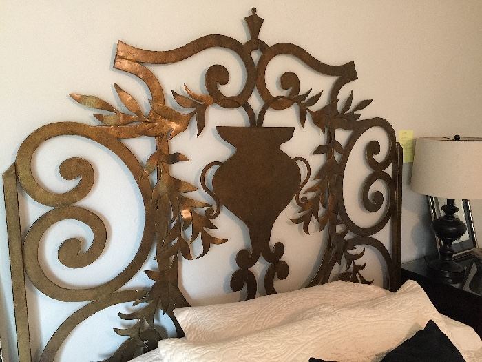 Custom Designer Iron Queen Size Headboard by Artifacts International..