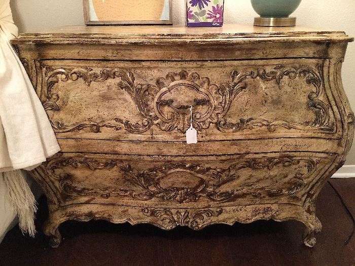 Antique French Designer Chest with Designer Finish. Bought at Design Trip in Paris. Gorgeous!!