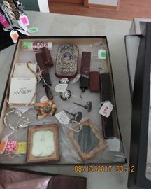 Antique razors, jewlery