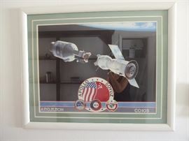 Signed print Apollo-Soyuz limited edition print