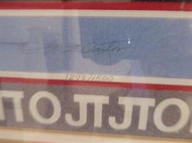 Apollo-Soyuz limited-edition print signed by Stafford, Slayton, Kubasov & Leonov Number 1279/1500