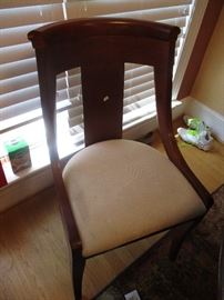 Farm-style cherry kitchen chairs.  Four total.