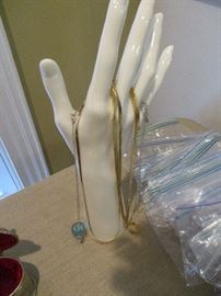 Nice collection of solid gold chains and costume