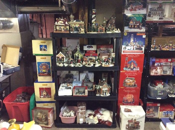 German collectables Christmas village houses and accessories.