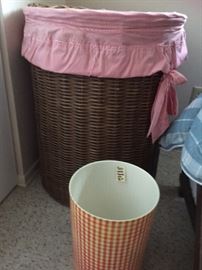 Huge wicker lined hamper with lid