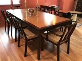 Edward Wormley MCM Dunbar Dining Table and chairs 