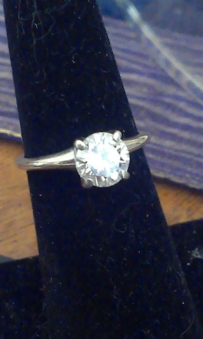 1 ct DIAMOND* solitaire Tiffany setting 14k white gold ring, any lady would want !!! * Presidium tested w current Appraisal 