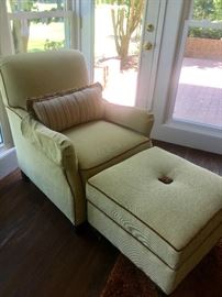 Arm chair and ottoman by Bassett