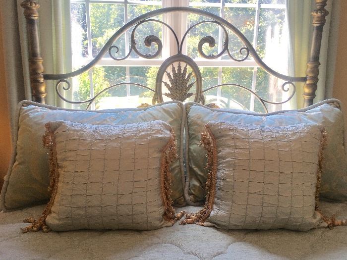 Queen bed by Hooker with luxurious bed linens