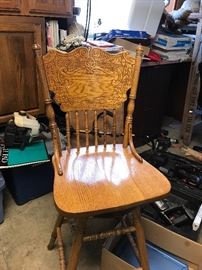 Solid Oak swivel Bar stools