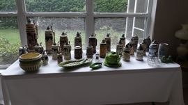 GERMAN BEER STEINS, ROSEVILLE JARDINIERE