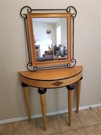 Half moon table with mirror