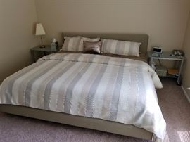 Crate and Barrel king size platform bed 