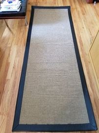 Custom rug runner by Expressions with leather trim 