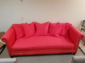 Crate and Barrel Durham red sofa