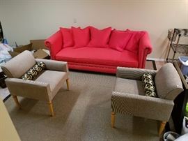 Expressions chairs and Crate and Barrel sofa