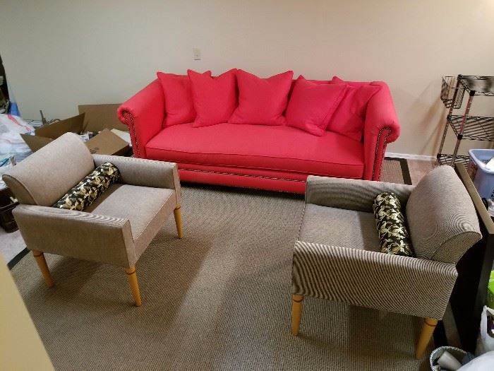 Expressions chairs and Crate and Barrel sofa