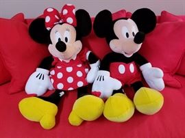 Mickey Mouse and Minnie Mouse