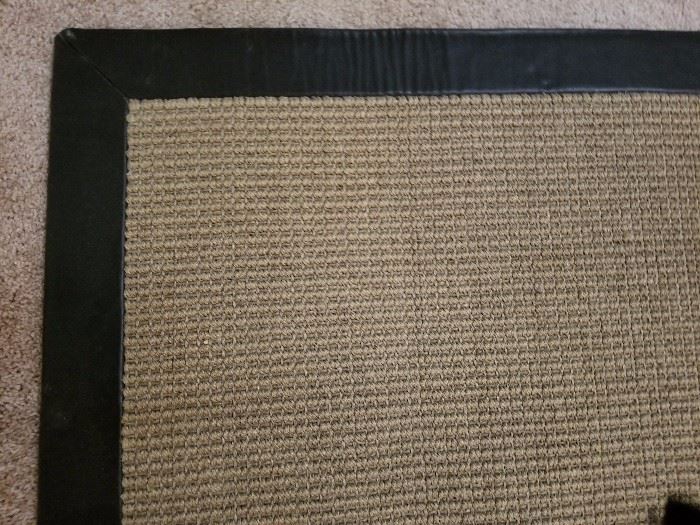 Custom rug by Expressions with leather trim 