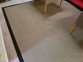 Custom area rug by Expressions with leather trim 