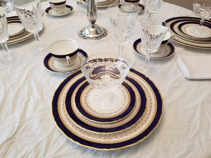 Waterford crystal and Royal Worcester china