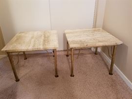 Mid Century marble top accent tables