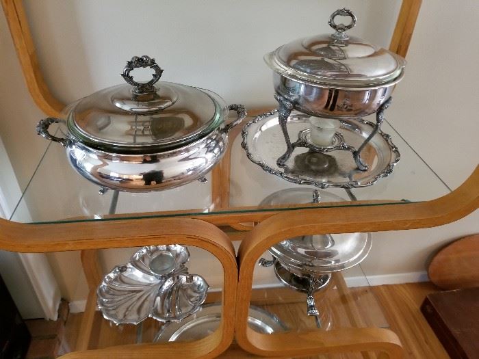 Silver plate serving pieces 