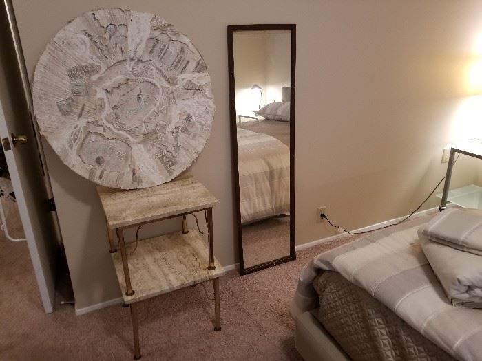 Marble top table art and mirror