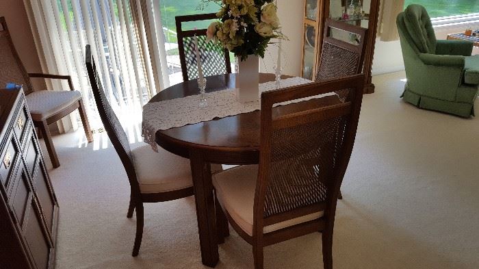 Dining Table with 1 Leaf & 6 Chairs