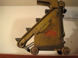 Rare antique metal toy truck loader. Circa1920's. Working.