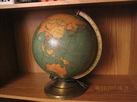 Vintage lighted globe