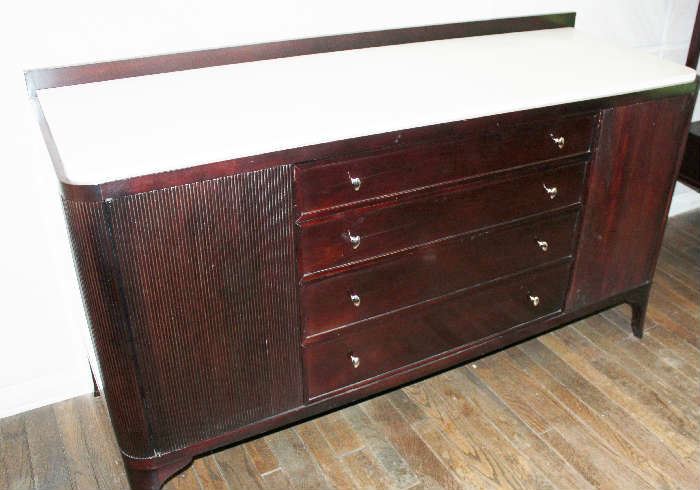 Barbara Barry for Baker Furniture mahogany sideboard with marble top, 63" l x 22" d x 34 1/2" h  $6,500 original retail value
