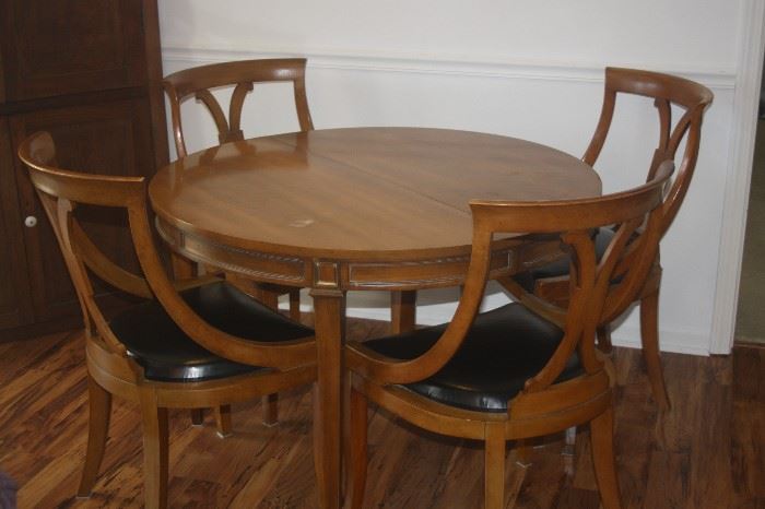 MCM TABLE , 6 CHAIRS , LEAVES + PADS