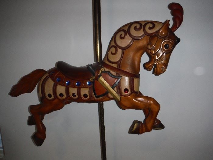 wooden 1/2 size carousel horse - lots of jewels and detail