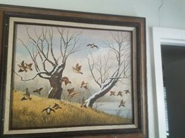 wild geese painting great for man cave or hunting room of lake house or cabin