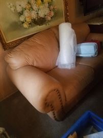 leather sofa and leather chair (not pictured)