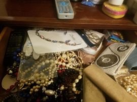 drawers full of costume jewelry