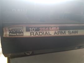 Radial arm saw, 10 inch