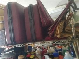 luggage, cleaning supplies