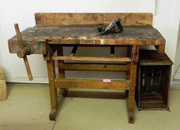 Old, worn workbench
