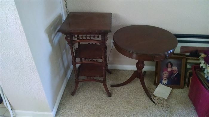Antique side tables  75 and 50