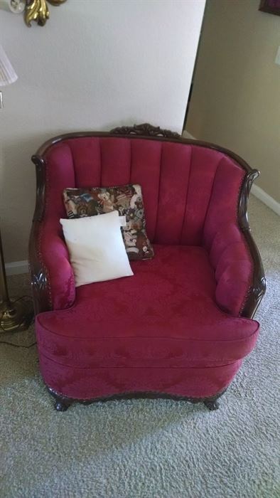   Victorian red chair in great shape .  100