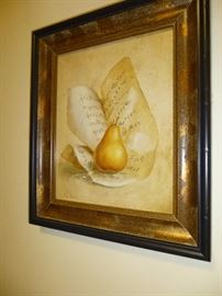 FRAMED PRINT, "MUSICAL PEAR", BY FABRICE De VILLENEUVE