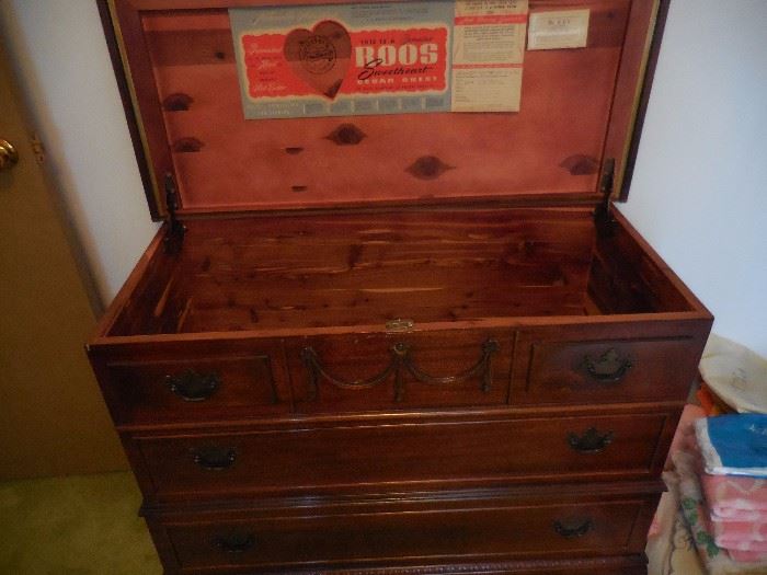 All Original Labels, Key, Tags. Roos Sweetheart Cedar Chest