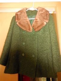 Vintage Fur Trimmed Jacket with Skirt