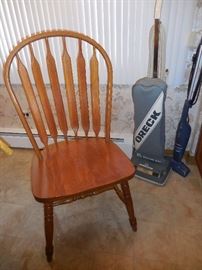 Oak Side Chair. Oreck Vacuum Cleaner