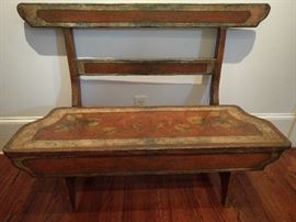 Vintage Asian hand painted bench.