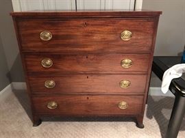 Another wonderful antique English 4-drawer chest, with pencil inlay.